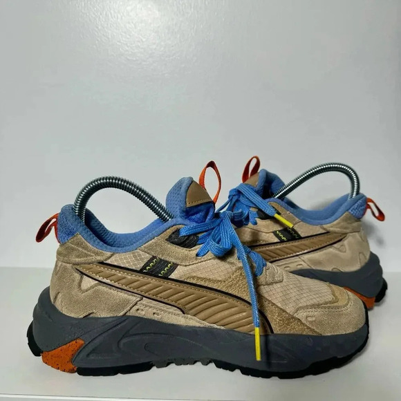 PUMA Men's Hiking Outdoors Rs-Trck Explore Sand/Tiger's Eye/Blue Sneakers Sz 5 - Picture 4 of 8